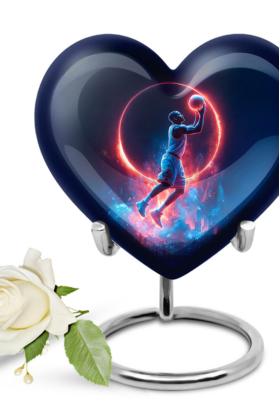 Personalized Basketball Cremation Urns - Eminent Blue 10-inch, 200 cu in - Yatskia