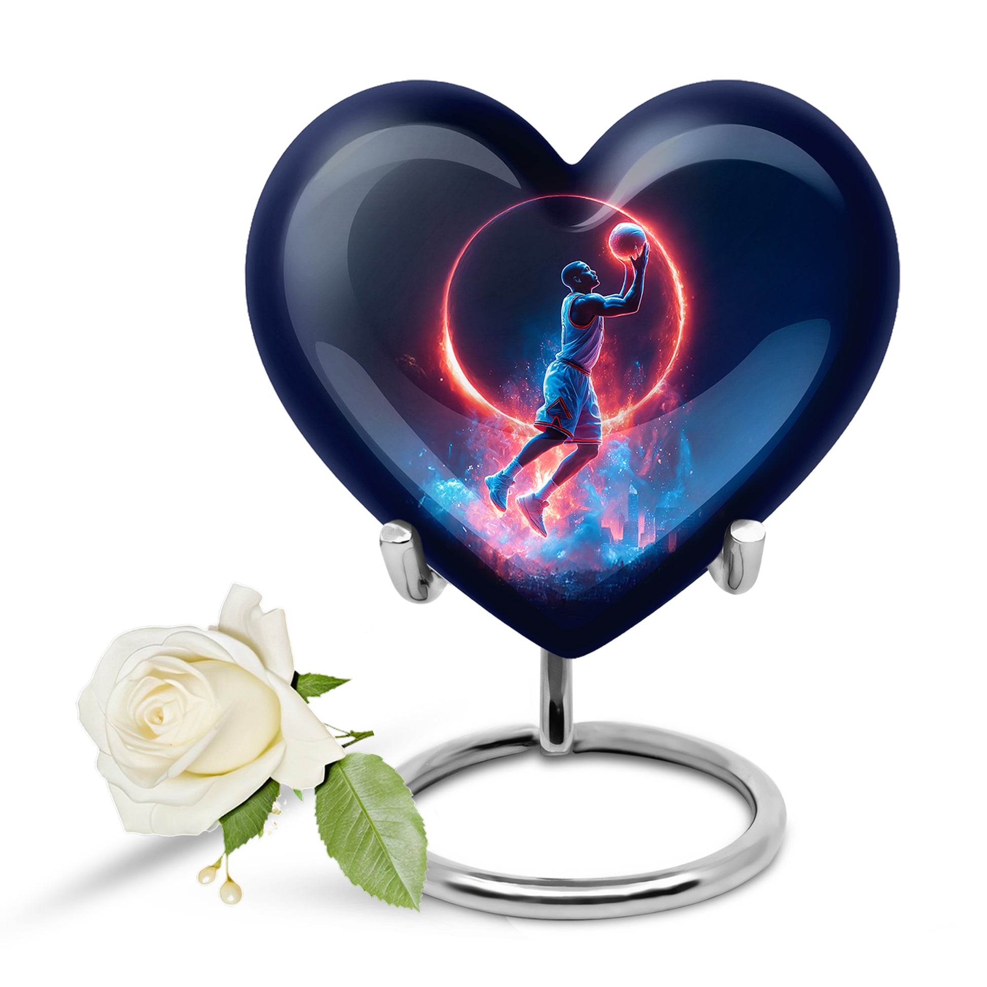 Personalized Basketball Cremation Urns - Eminent Blue 10-inch, 200 cu in - Yatskia