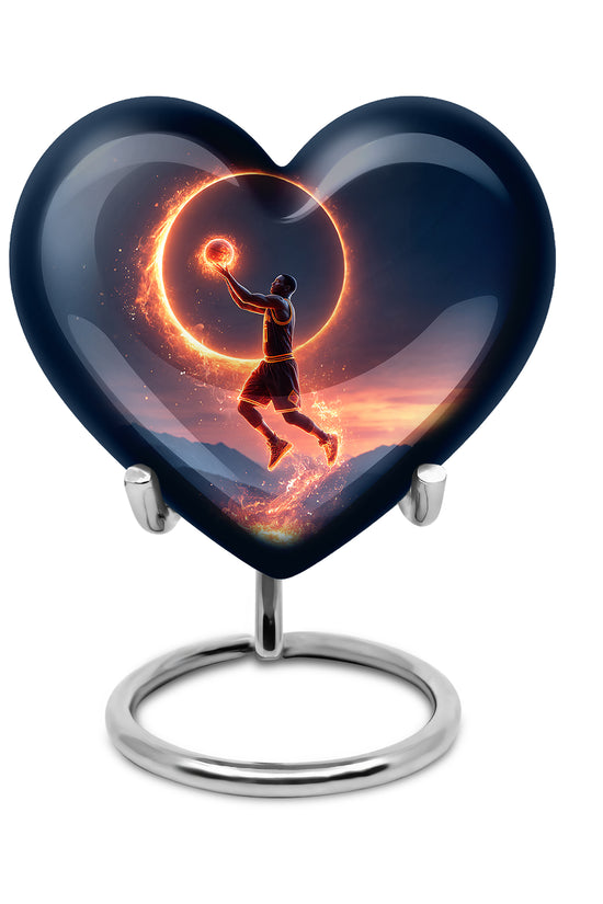 Personalized Basketball Cremation Urns - Wondrous Blue 10-inch, 200 cu in - Yatskia