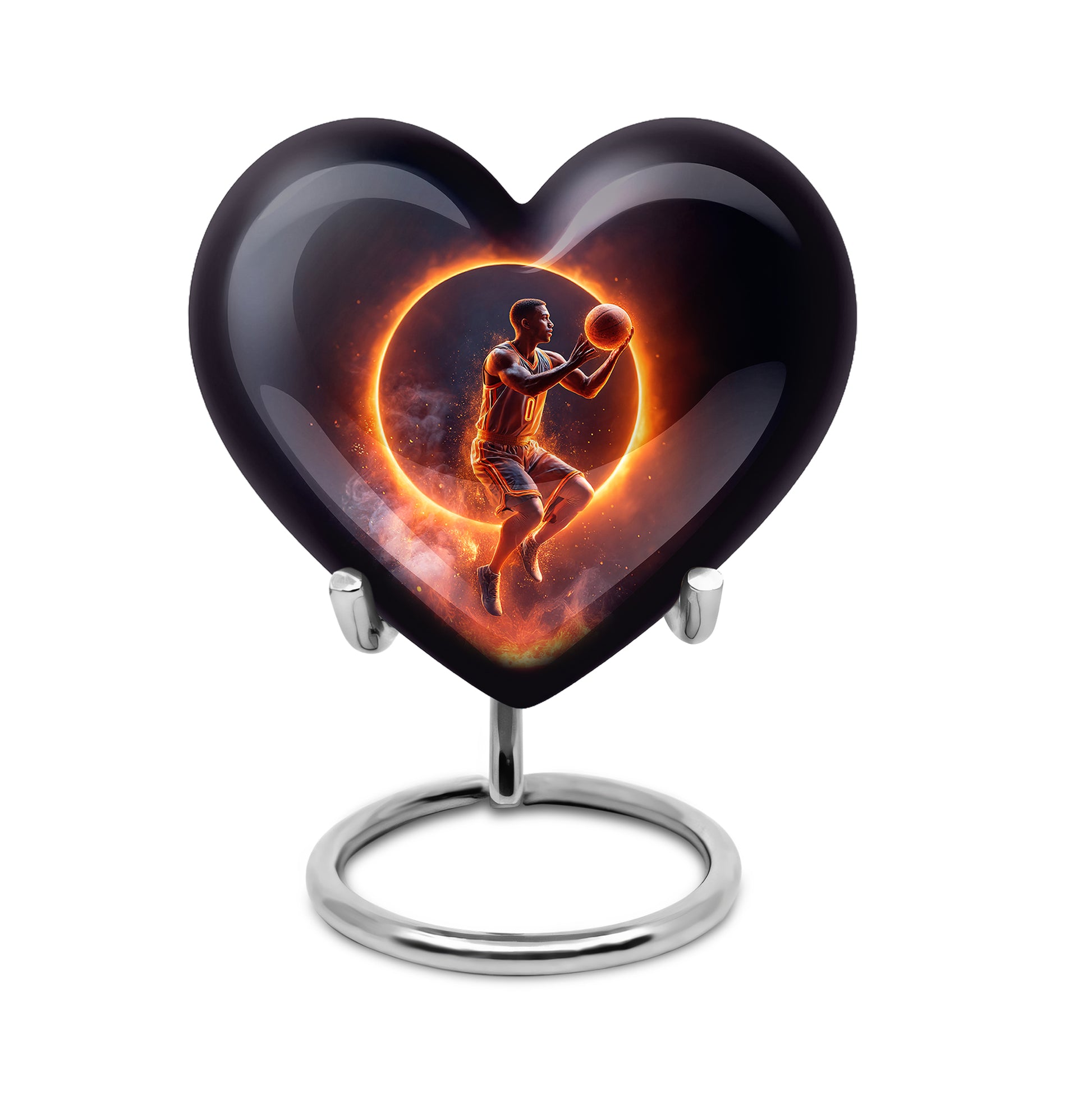 Black Basketball Homage Cremation Urns for Human Ashes - 10-inch, 200 cu in - Yatskia