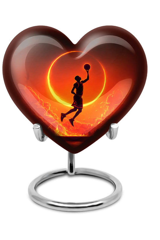 Black Basketball Tribute Cremation Urns for Human Ashes - 10-inch, 200 cu in - Yatskia