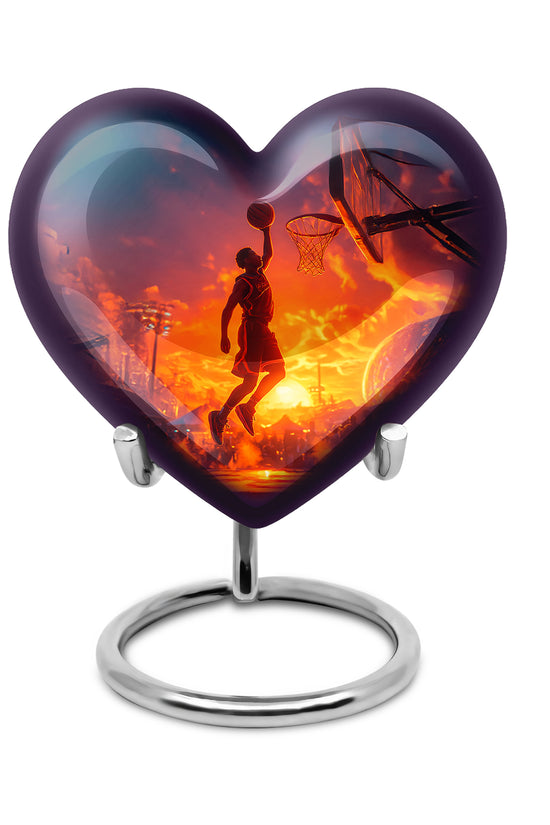 Divine Blue Basketball Cremation Urn for Ashes - 10-inch, 200 cu in - Yatskia