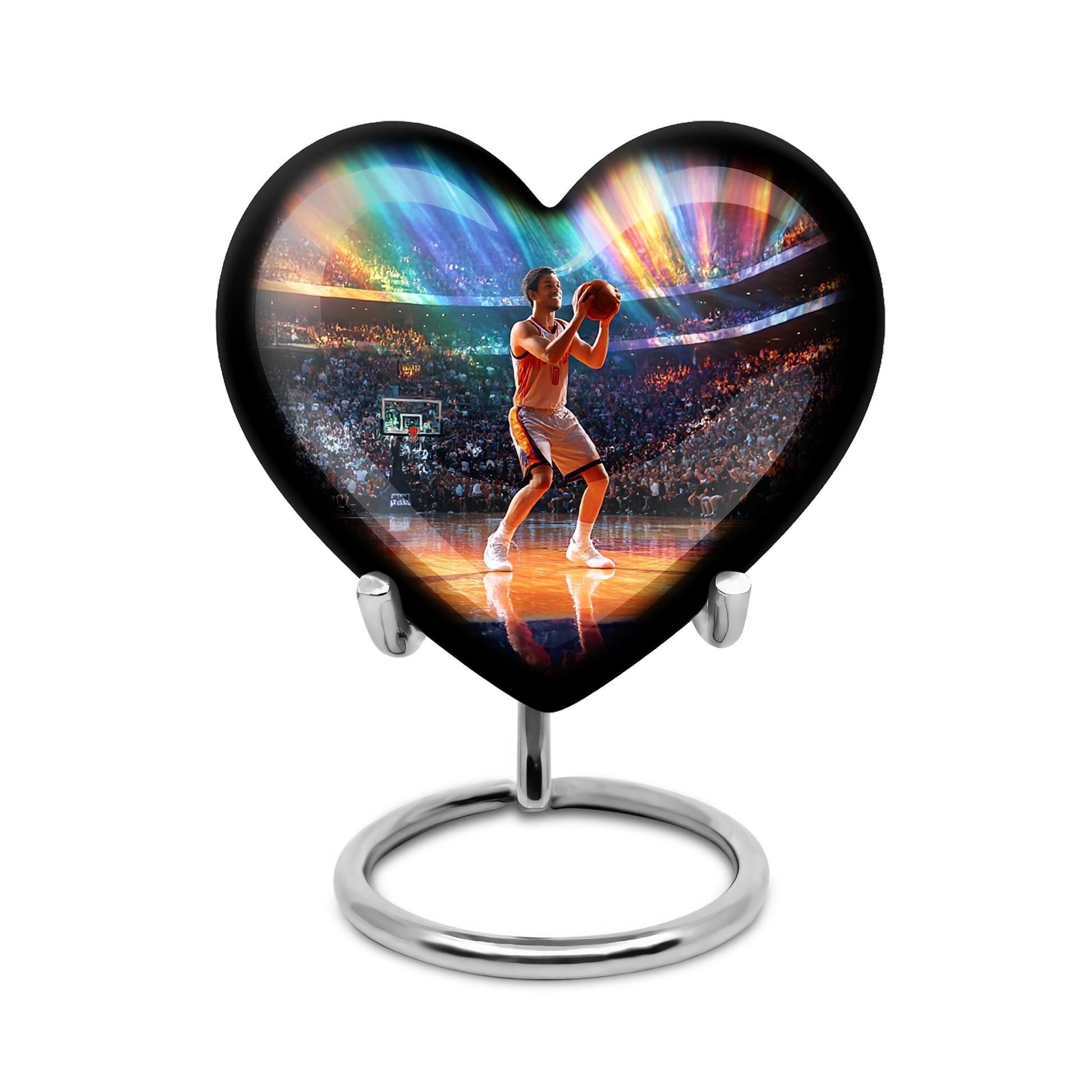 Personalized Blue Cherished Basketball Cremation Urns for Human Ashes - 10-inch, 200 cu in - Yatskia