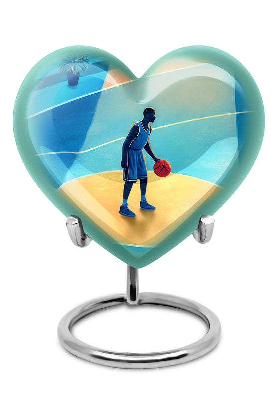 Personalized Blue Basketball Cremation Urns for Ashes - Peaceful 10-inch - Yatskia