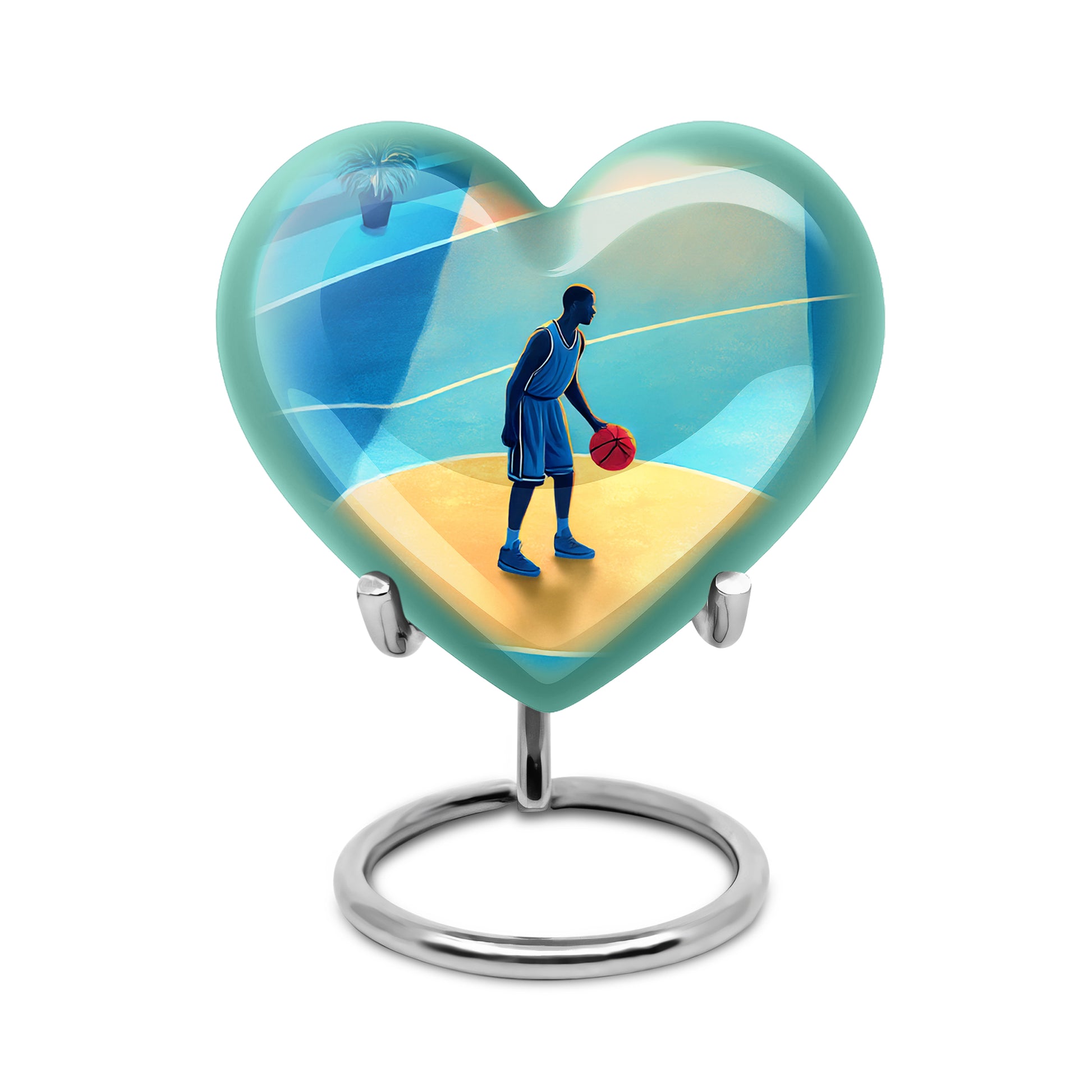 Personalized Blue Basketball Cremation Urns for Ashes - Peaceful 10-inch - Yatskia