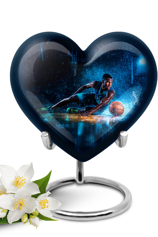 Remarkable Basketball Memorial Cremation Urns - Black 10-inch, 200 cu in - Yatskia