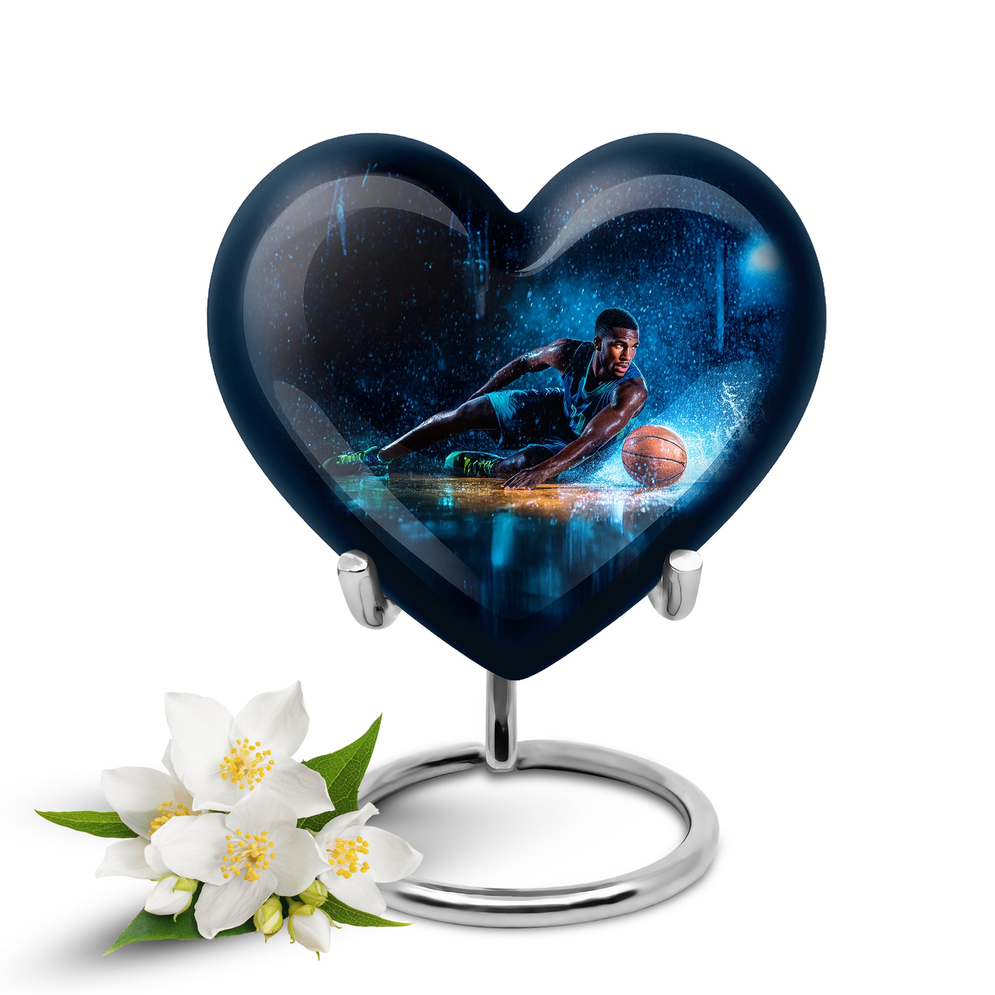 Remarkable Basketball Memorial Cremation Urns - Black 10-inch, 200 cu in - Yatskia