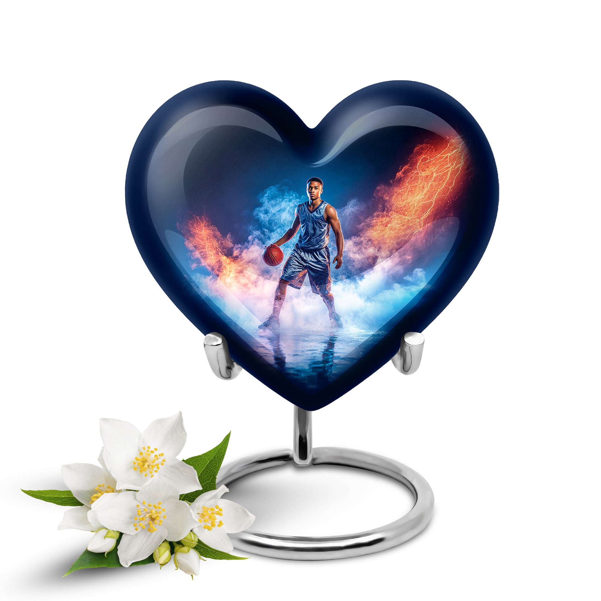Blue Basketball Promise Cremation Urns for Human Ashes - 10-inch, 200 cu in - Yatskia