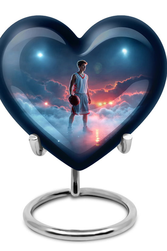 Personalized Blue Basketball Cremation Urns for Ashes - Enchanting 10-inch - Yatskia