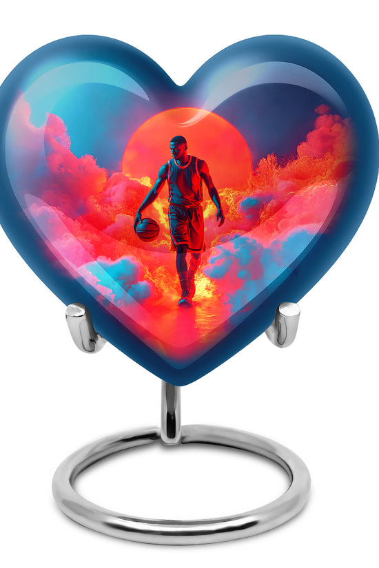 Personalized Blue Heavenly Basketball Cremation Urns for Human Ashes - 10-inch, 200 cu in - Yatskia