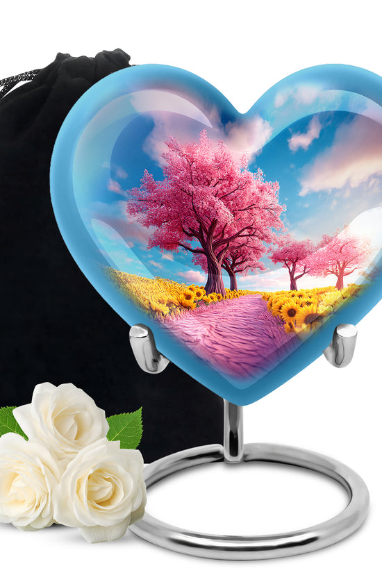 Pink Tree Memorial Urn - Decorative Funeral Urn For Human Ashes