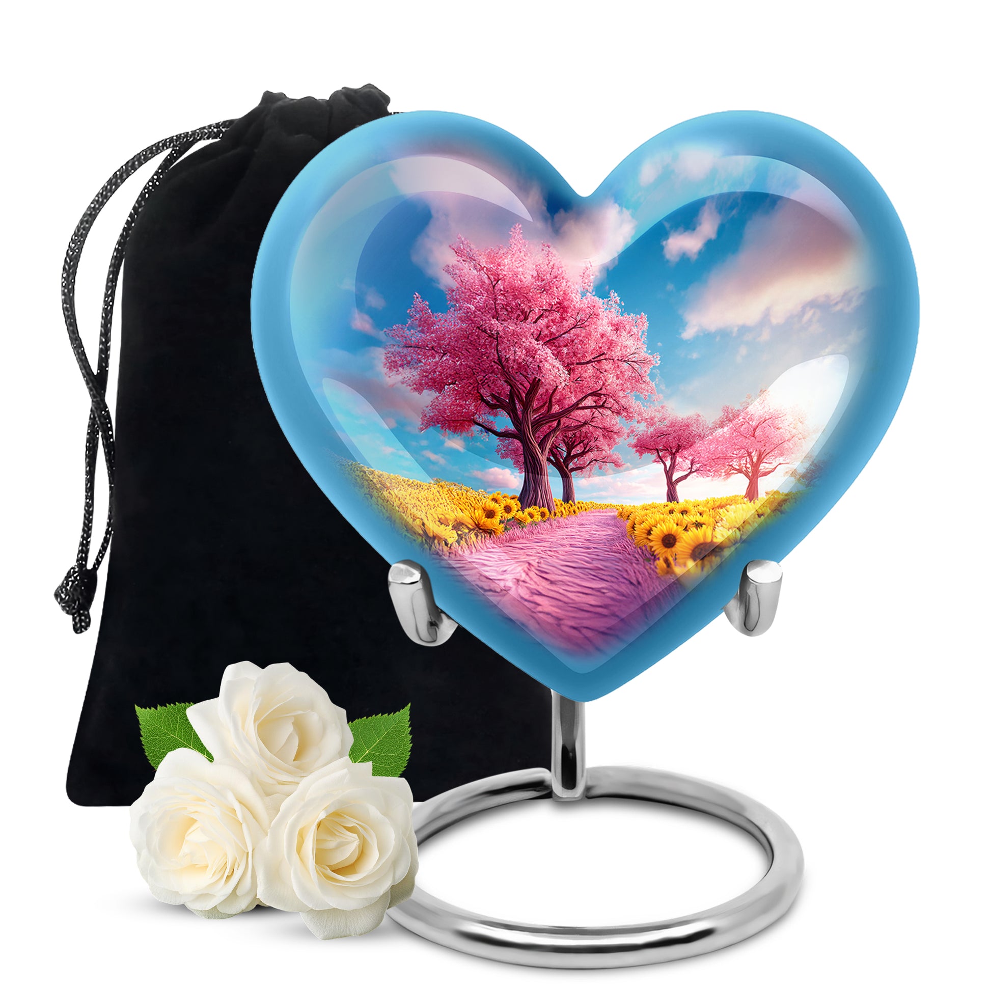 Pink Tree Memorial Urn - Decorative Funeral Urn For Human Ashes