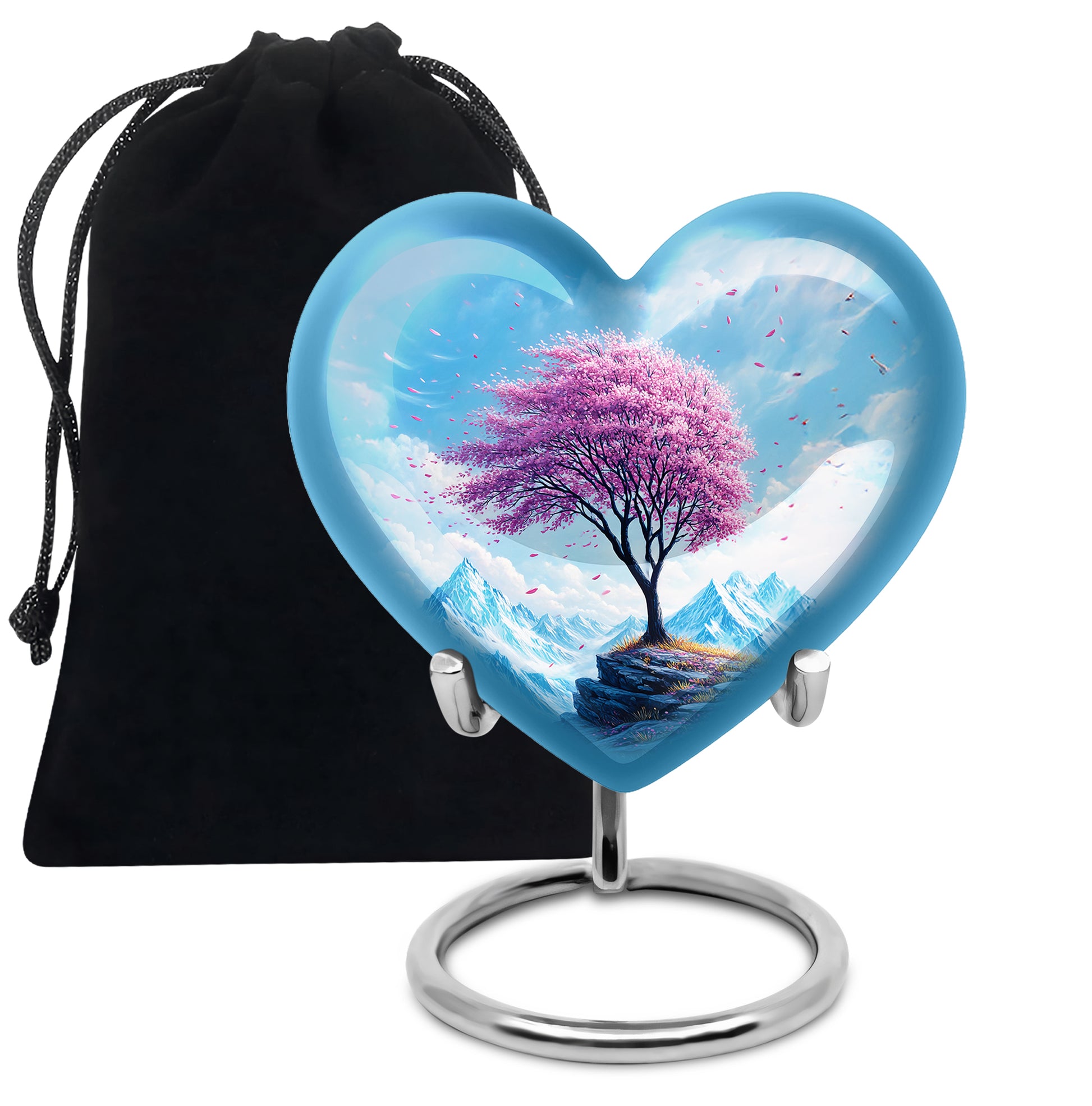 Cherry Blossom Tree Funeral Urn - Mountain Memorial Urn For Ashes