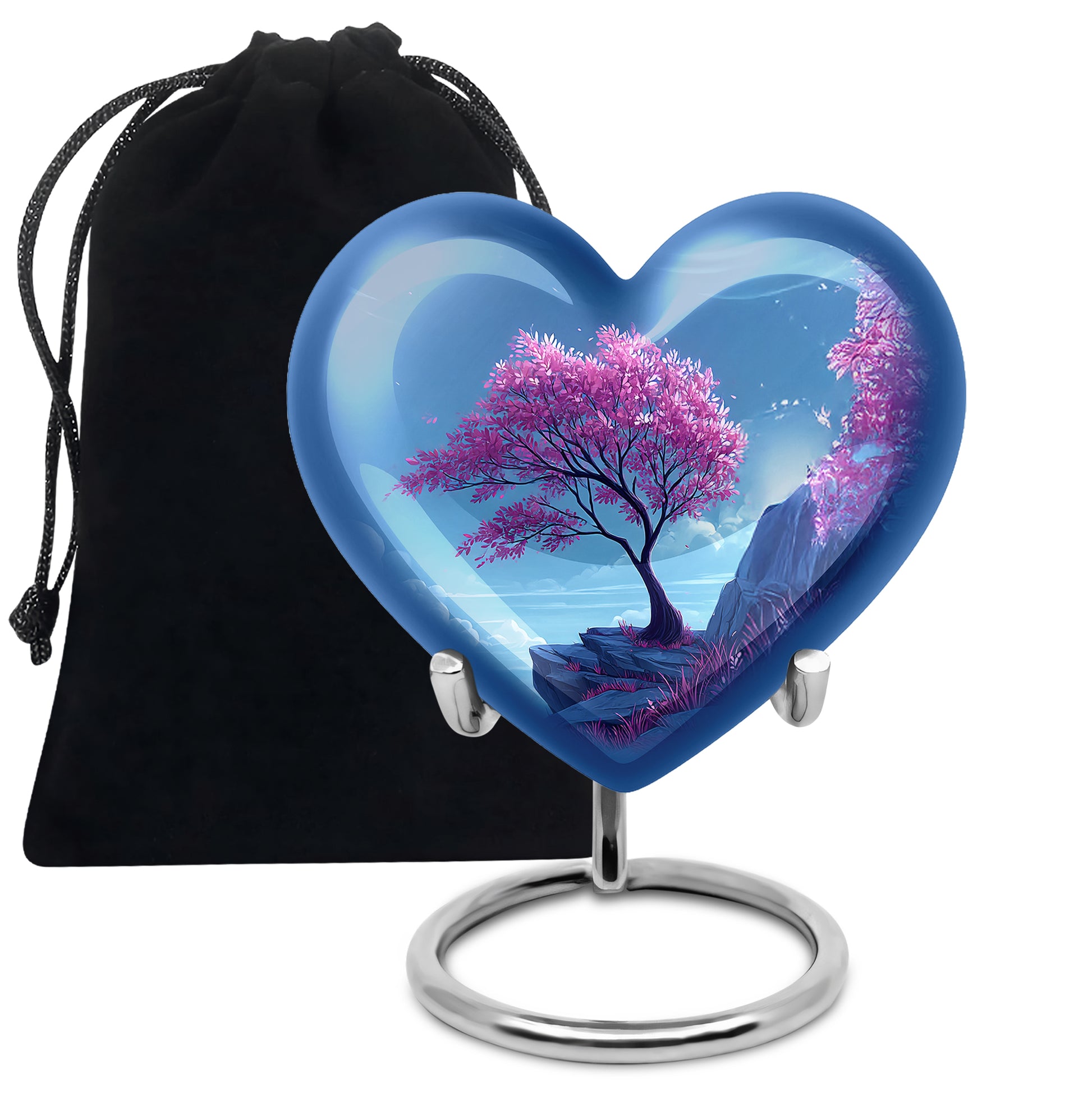 Pink Blossom Tree Cremation Urn - Beautiful Funeral Urn For Female