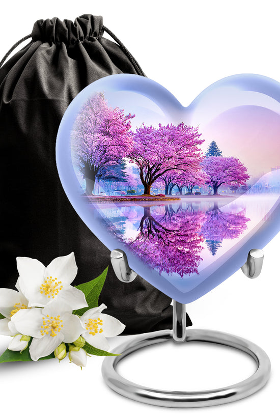 Cherry Blossom Cremation Urn – Scenic Memorial Urn For Human Ashes