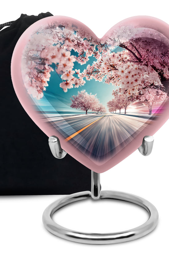Cherry Blossom Cremation Urn - Road Funeral Urn For Loved Ones