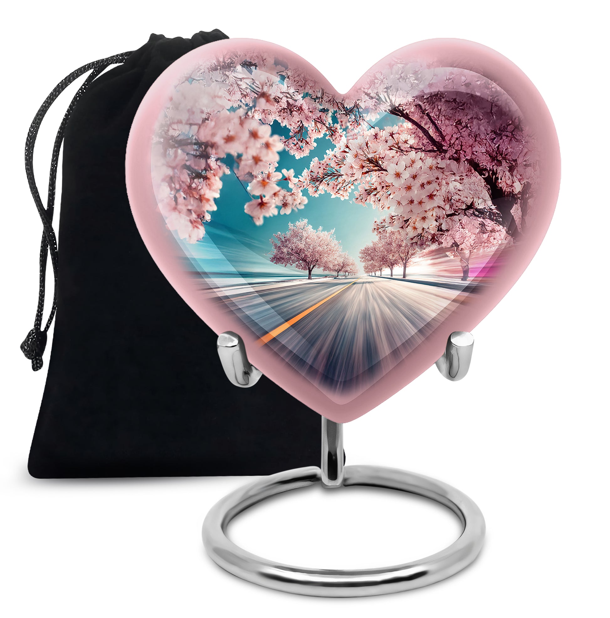 Cherry Blossom Cremation Urn - Road Funeral Urn For Loved Ones