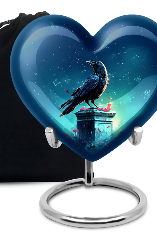 Black Raven Memorial Urn - Unique Funeral Urns For Human Ashes