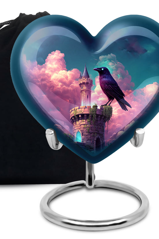 Raven Tower Memorial Urn - Bird Cremation Urn For Burial