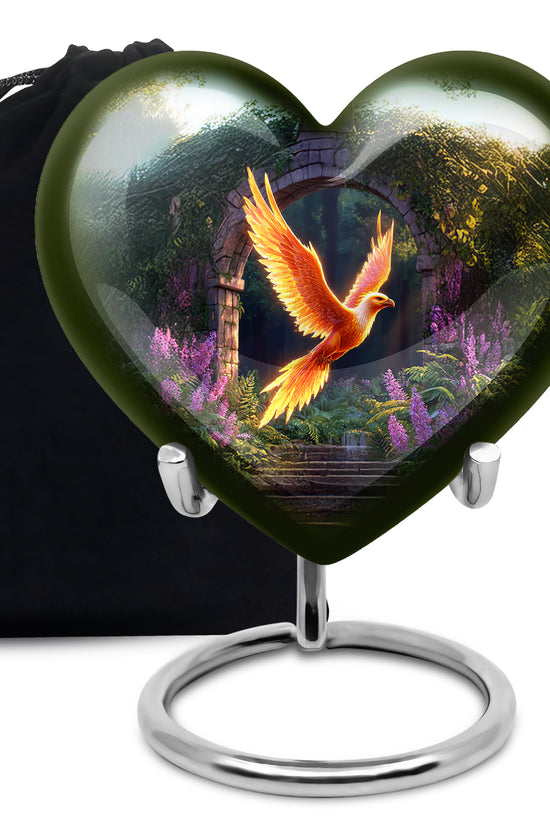 Phoenix Bird Memorial Urn - Golden Wing Cremation Urn For Funeral Ashes