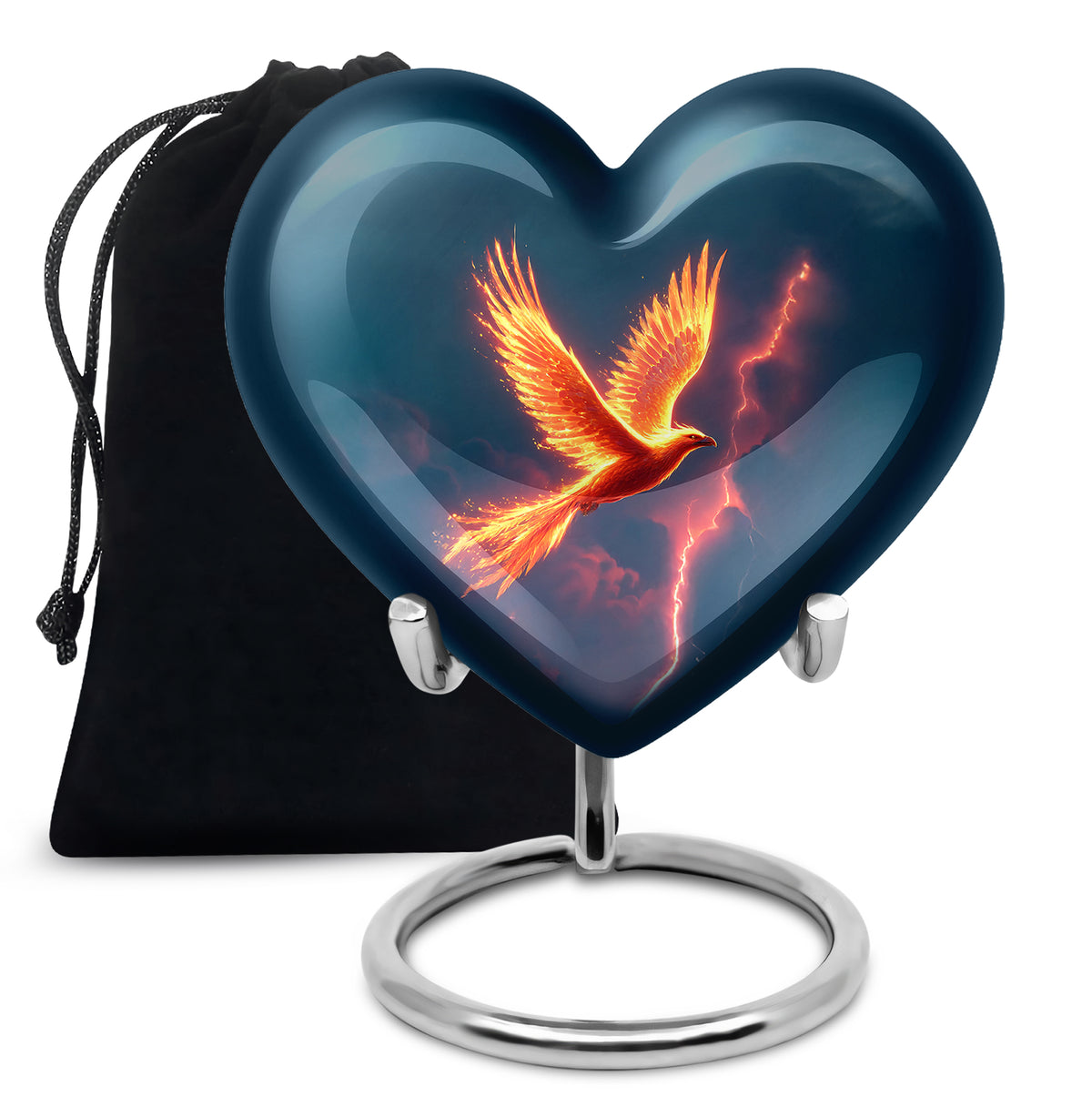 Flaming Phoenix Cremation Urn - Storm Bird Funeral Bird For Burial
