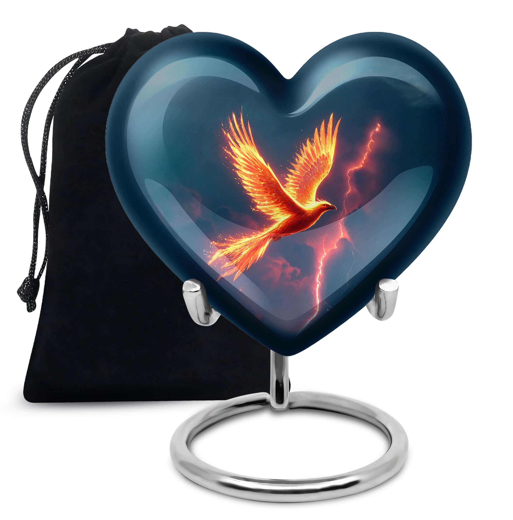 Flaming Phoenix Cremation Urn - Storm Bird Funeral Bird For Burial