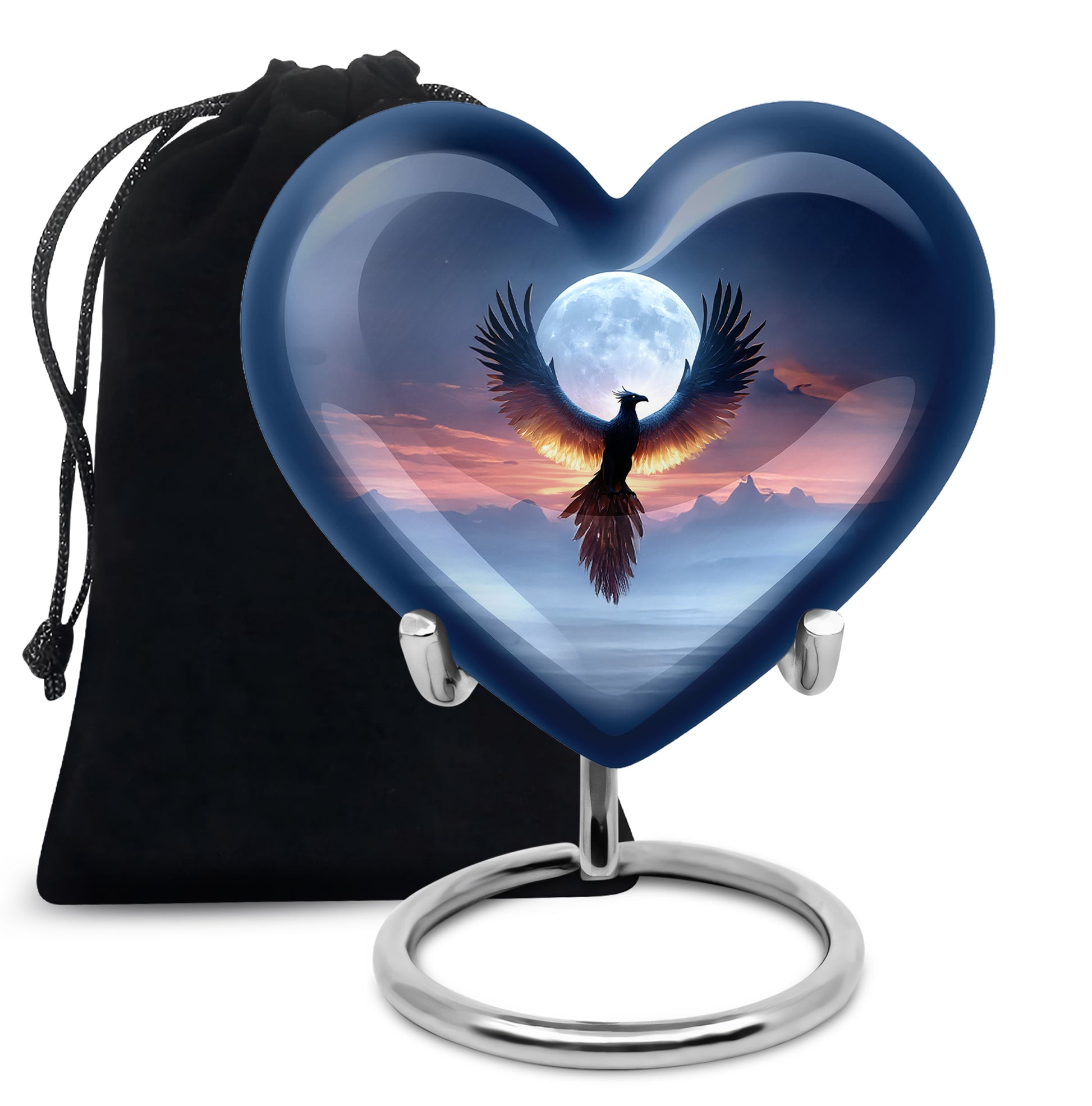 Moonlight Phoenix Memorial Urn - Night Sky Cremation Urn For Ashes