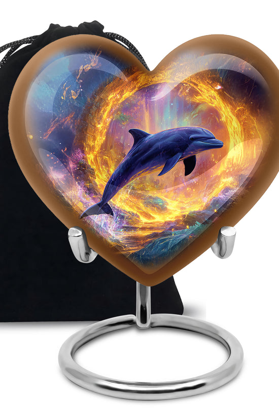 Dolphin Theme Funeral Urn - Beautiful Memorial Urn For Ashes