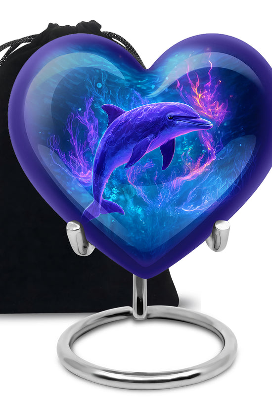 Neon Dolphin Cremation Urn - Fantasy Funeral Urn For Human Ashes