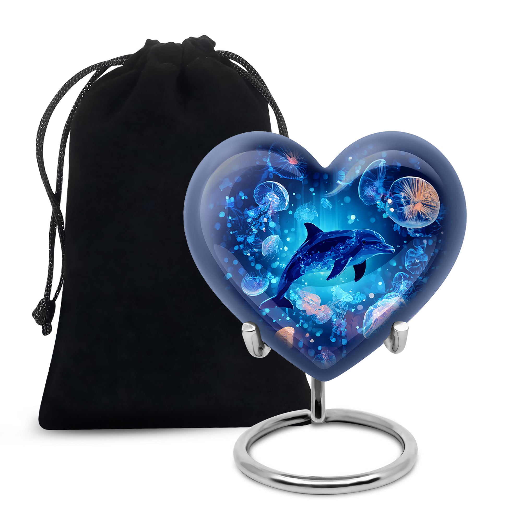 Blue Dolphin Cremation Urn - Ocean Funeral Urn For Loved Ones