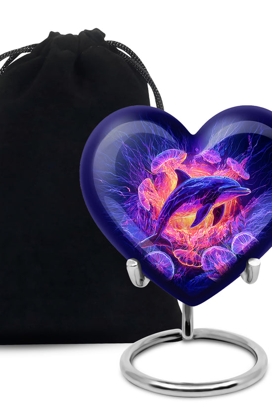 Ocean Dolphin Memorial Urn - Jellyfish Cremation Urn For Human Ashes