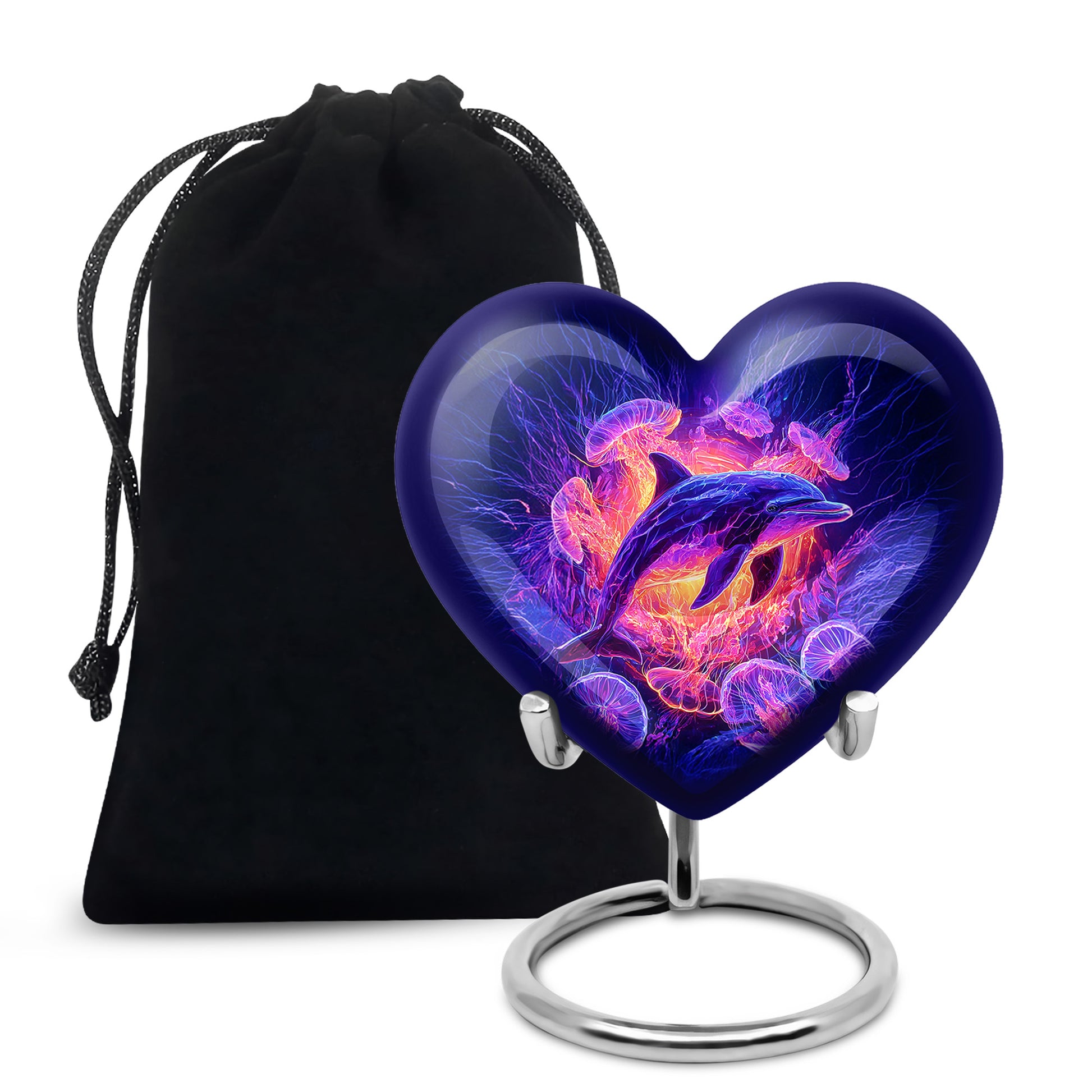 Ocean Dolphin Memorial Urn - Jellyfish Cremation Urn For Human Ashes