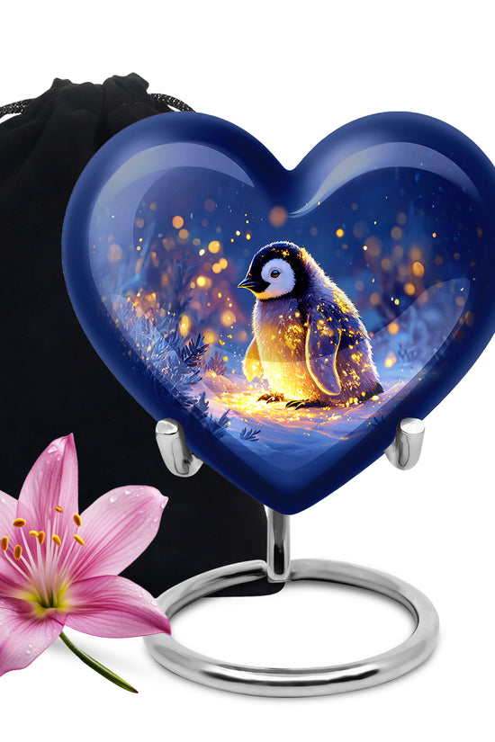 Penguin Cremation Urn - Beautiful Snow Funeral Urns For Human Ashes