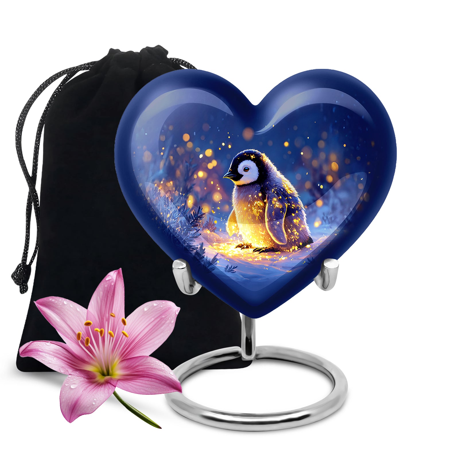 Penguin Cremation Urn - Beautiful Snow Funeral Urns For Human Ashes