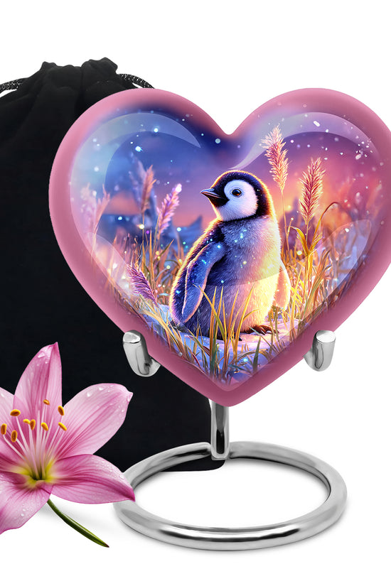 Blue Baby Penguin Urn - Decorative Memorial Urns For Human Ashes
