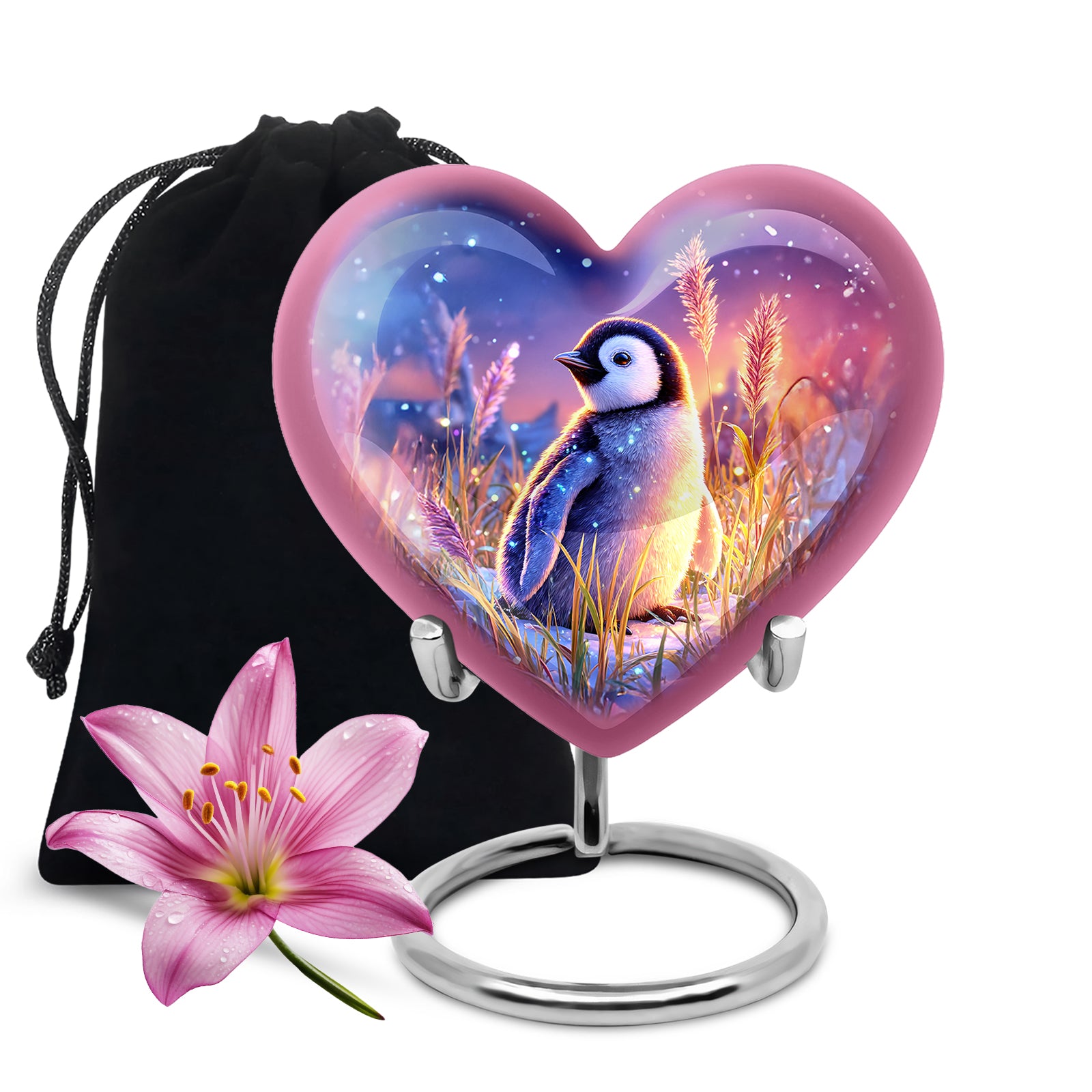 Blue Baby Penguin Urn - Decorative Memorial Urns For Human Ashes