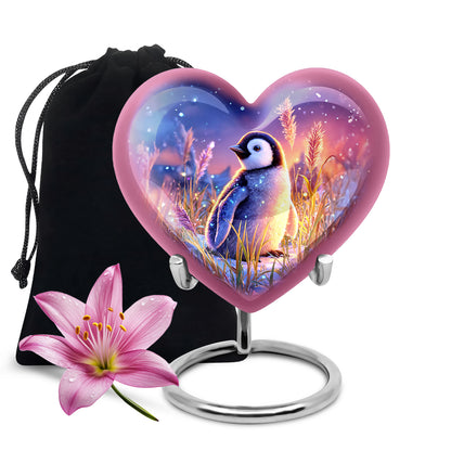 Blue Baby Penguin Urn - Decorative Memorial Urns For Human Ashes