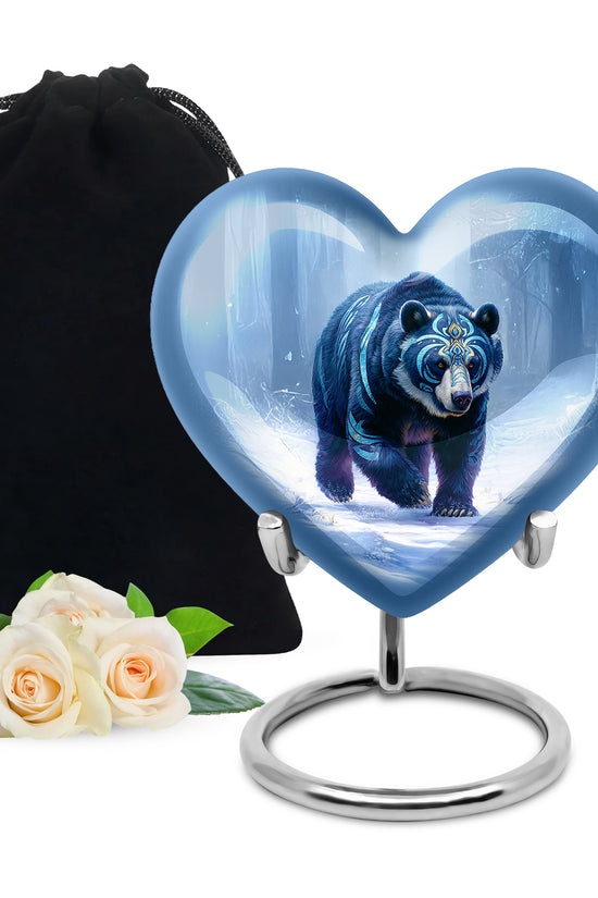 Arctic Bear Cremation Urn - Snow Forest Memorial Urn For Burial