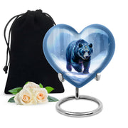 Arctic Bear Cremation Urn - Snow Forest Memorial Urn For Burial