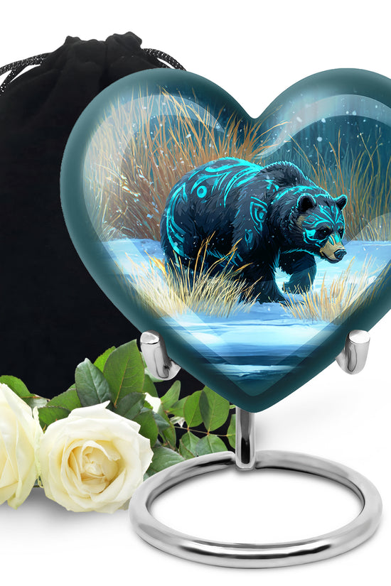 Majestic Snow Bear Funeral Urn - Nature Memorial Urn For Loved Ones