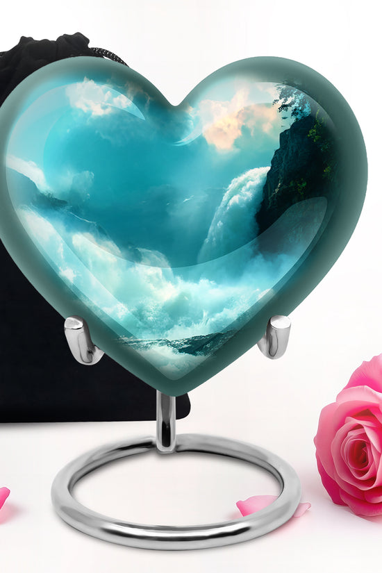 Peaceful Waterfall Cremation Urn - Scenic Memorial Urn For Loved Ones