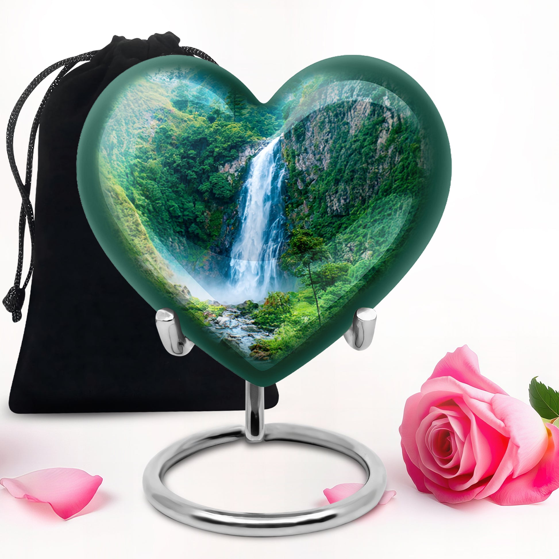 Waterfall Theme Memorial Urn - Large Aluminium Urn For Adult Ashes