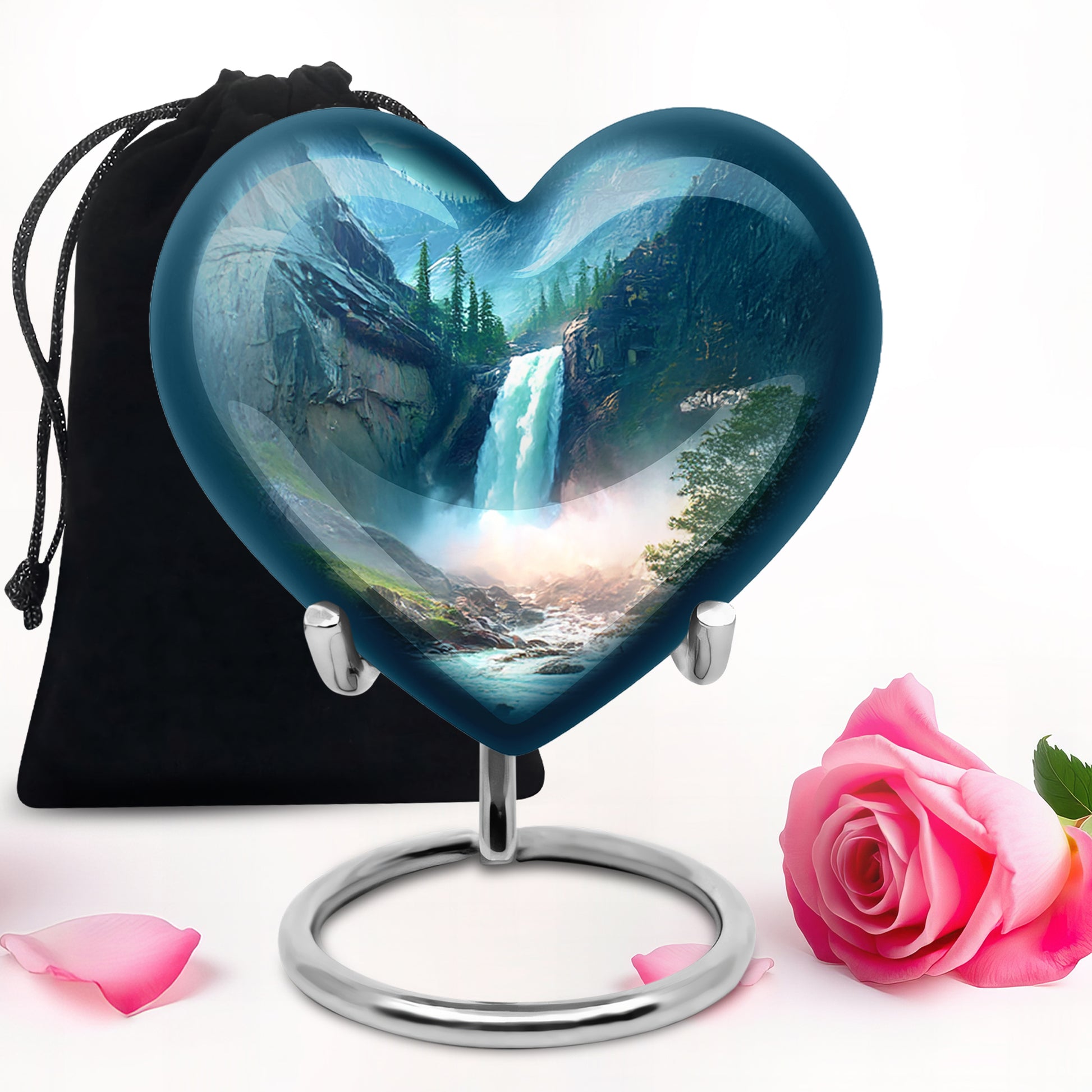 Beautiful Waterfall Cremation Urn - Mountain Memorial Urn For Loved Ones