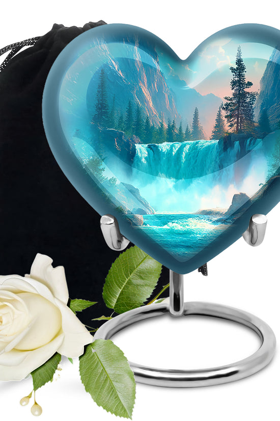 Nature Theme Funeral Urn - Elegant Waterfall Urn For Loved Ones