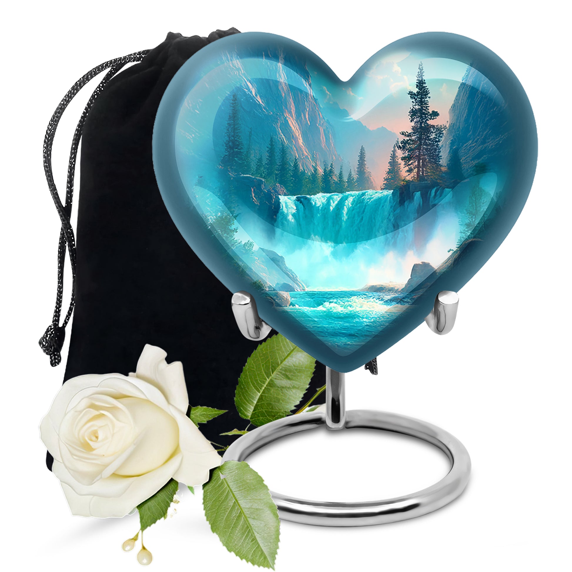 Nature Theme Funeral Urn - Elegant Waterfall Urn For Loved Ones