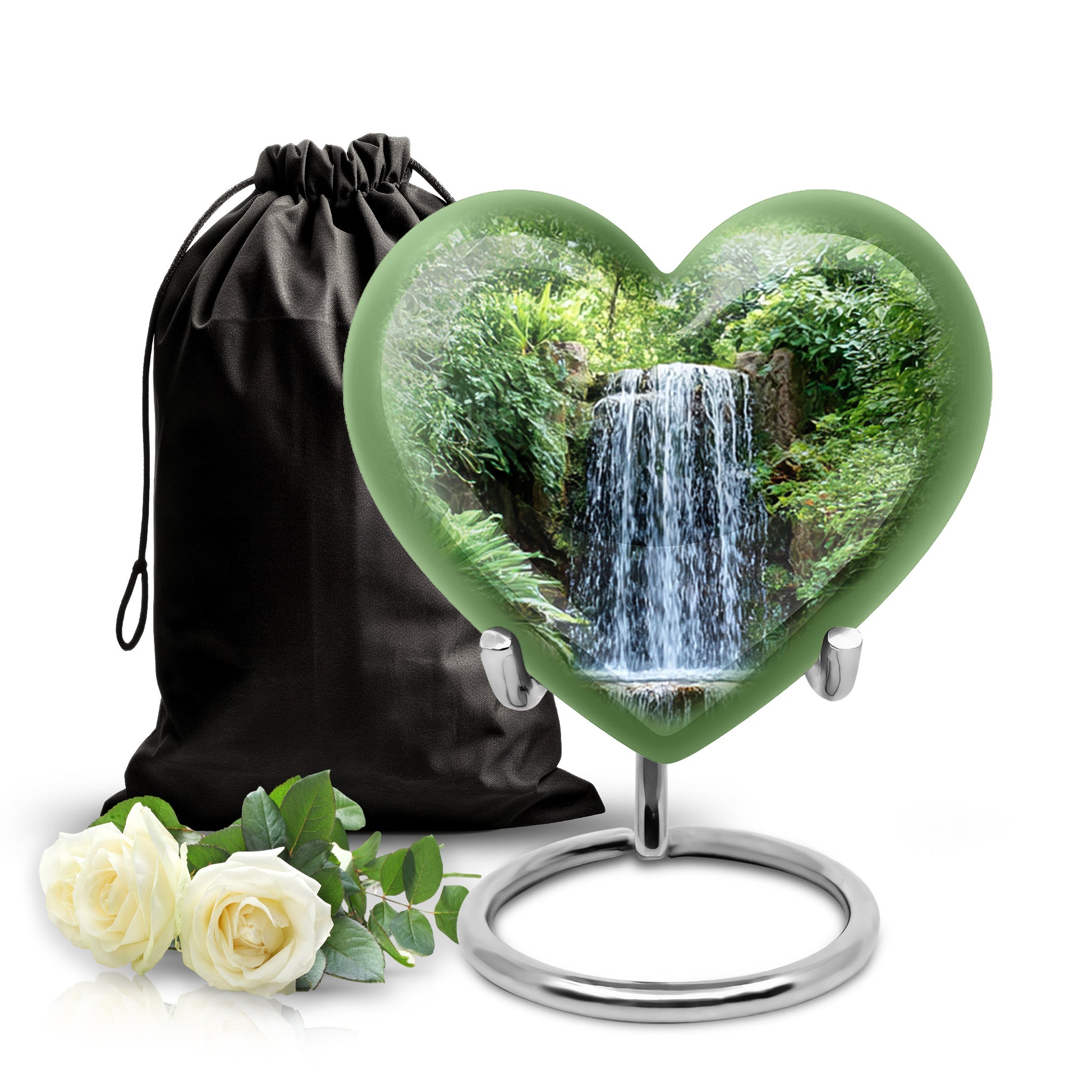 Waterfall Funeral Urn - Forest Nature Cremation Urn For Adult Ashes
