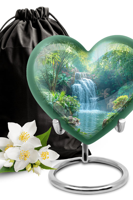 Nature Waterfall Cremation Urn - Peaceful Memorial Urn For Burial