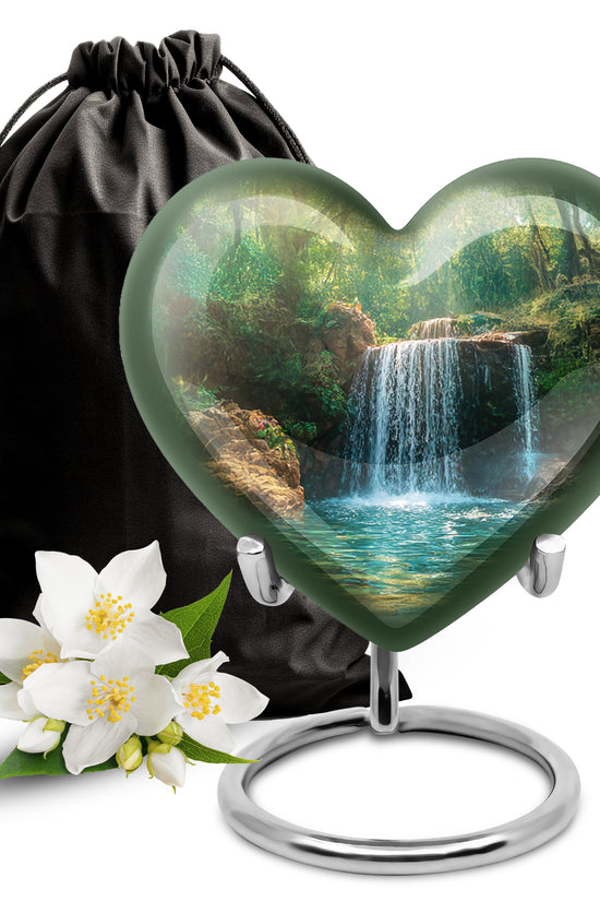 Scenic Waterfall Cremation Urn - Memorial Urn For Male & Female