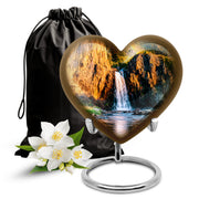 Mountain Waterfall Cremation Urn - Funeral Urn For Human Ashes