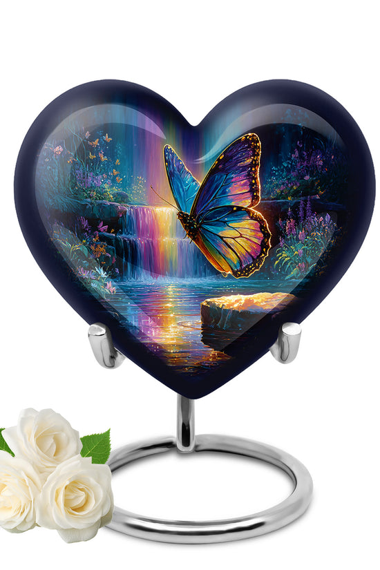 Harmonious Butterfly Cremation Urns for Human Ashes - Blue 10-inch - Yatskia